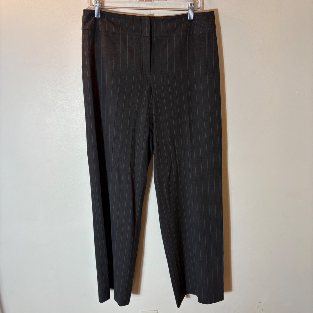 Ann Taylor Loft Pinstripe Dress Pants Womens 10 Grey